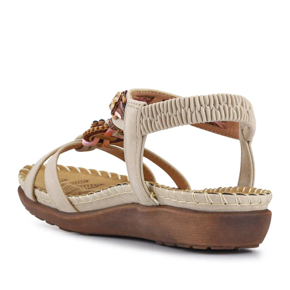 Lightweight Wedge Heel Mules - BAIZH41006 / 327 081 - Beige - Image 3