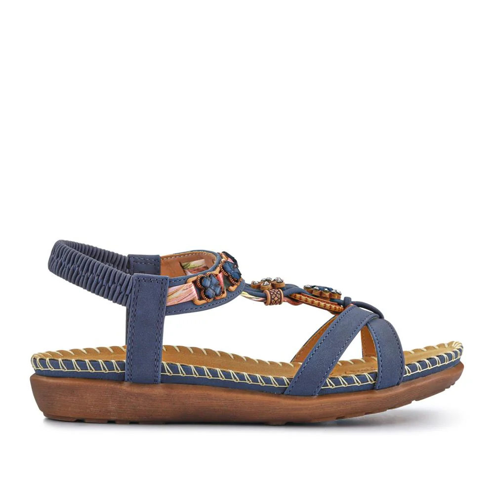 Lightweight Wedge Heel Mules - BAIZH41006 / 327 081 - Navy - Image 2