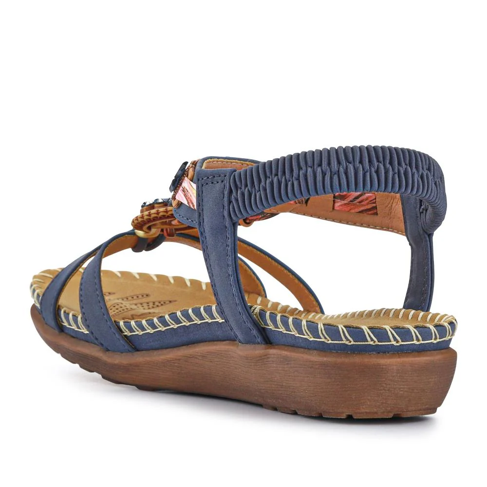 Lightweight Wedge Heel Mules - BAIZH41006 / 327 081 - Navy - Image 3