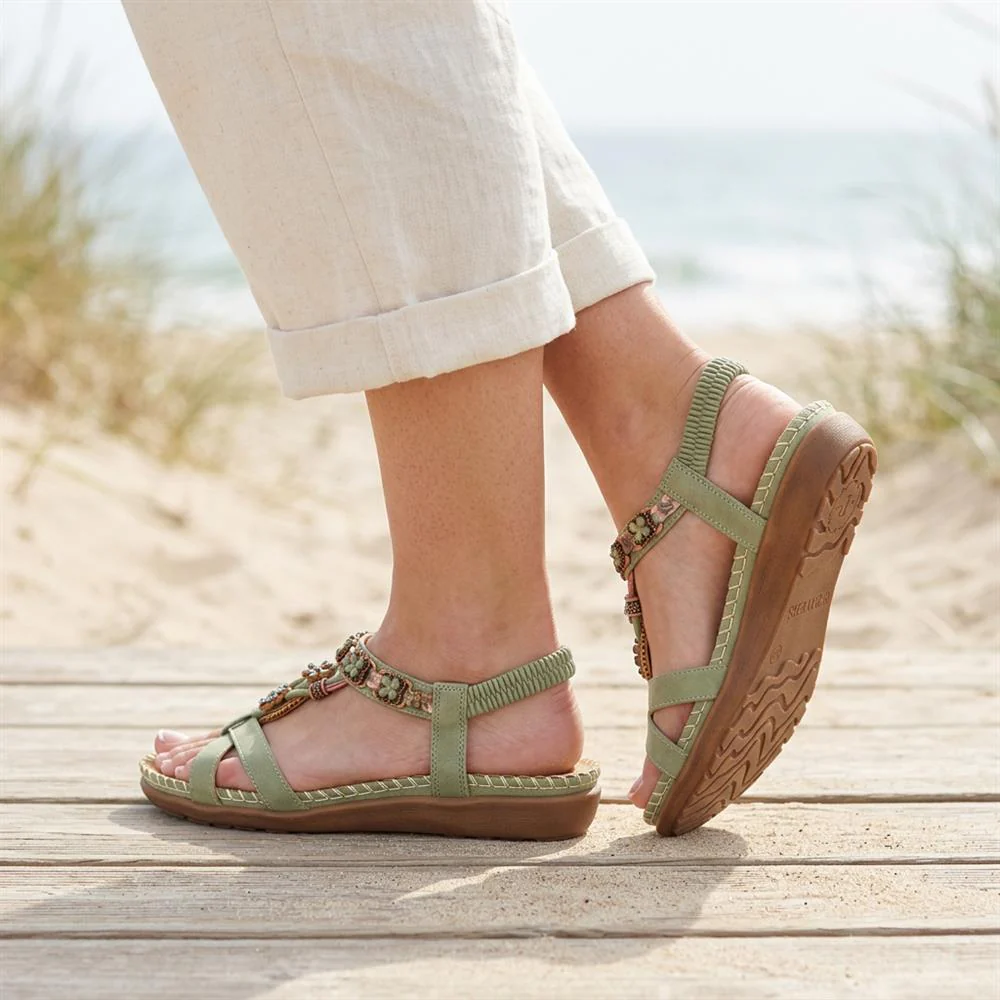 Lightweight Wedge Heel Mules - BAIZH41006 / 327 081 - Sage - Image 2
