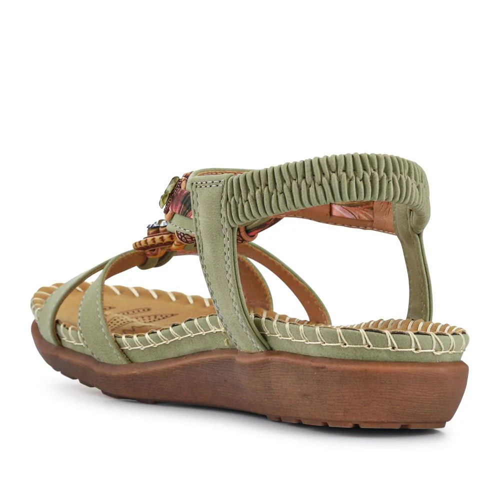 Lightweight Wedge Heel Mules - BAIZH41006 / 327 081 - Sage - Image 4