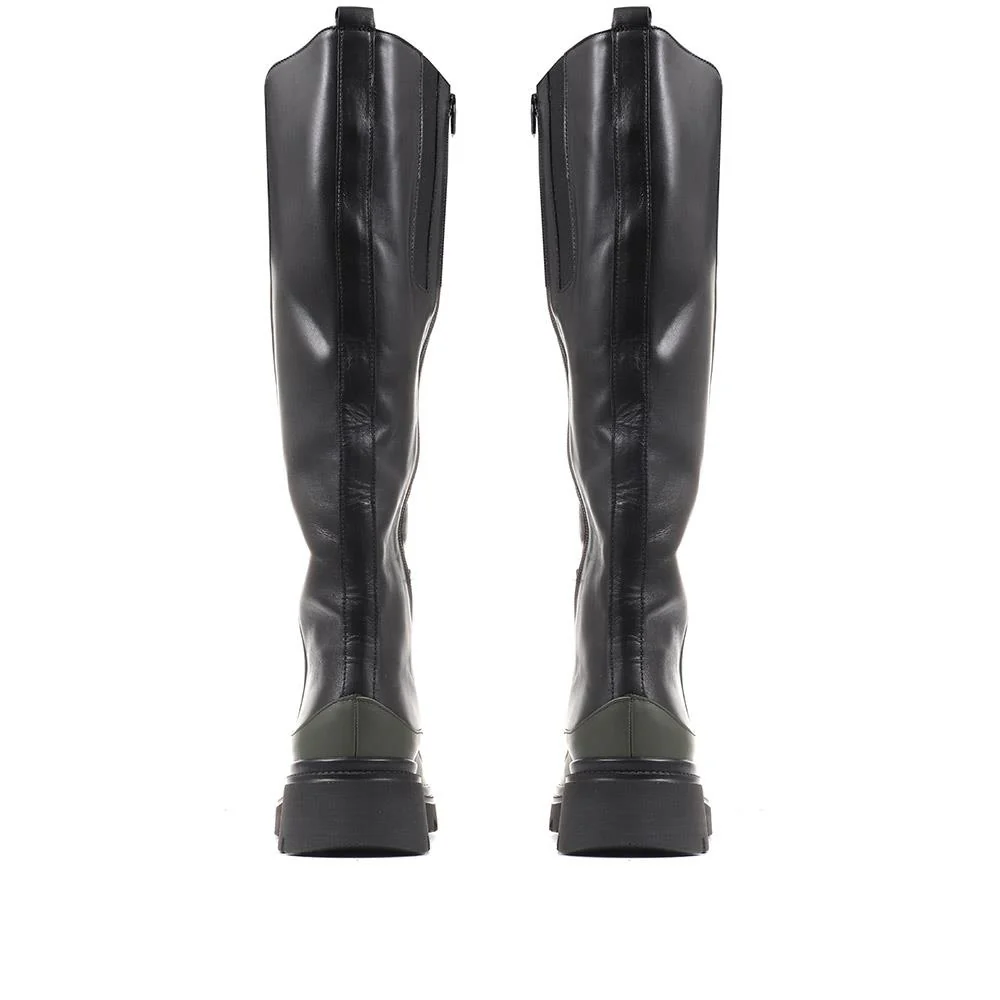 Link Chunky Knee High Boots - GAB36513 / 322 681 - Black - Image 3