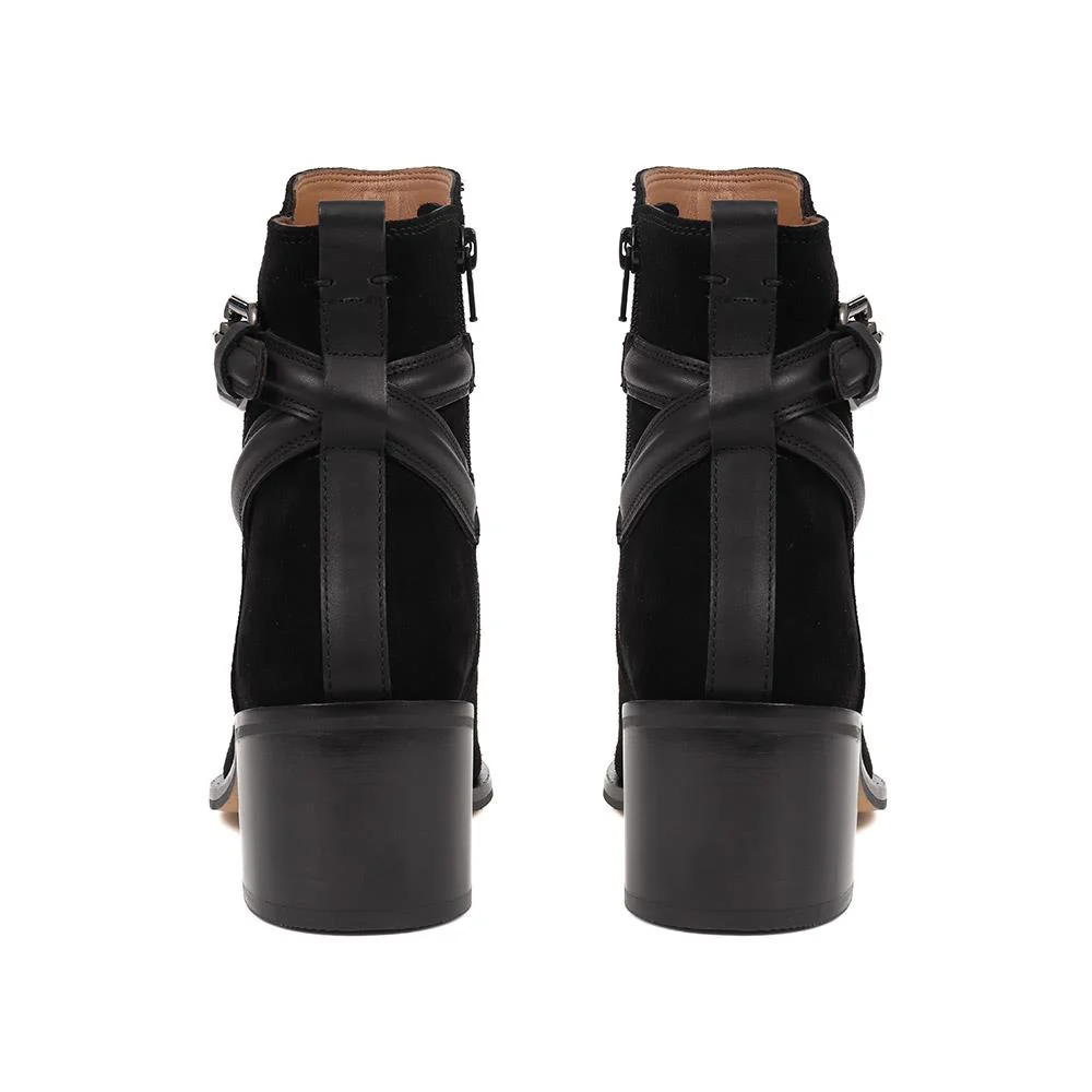 Lisabet Leather Buckle Strap Ankle Boots - LISABET / 324 249 - Black - Image 3