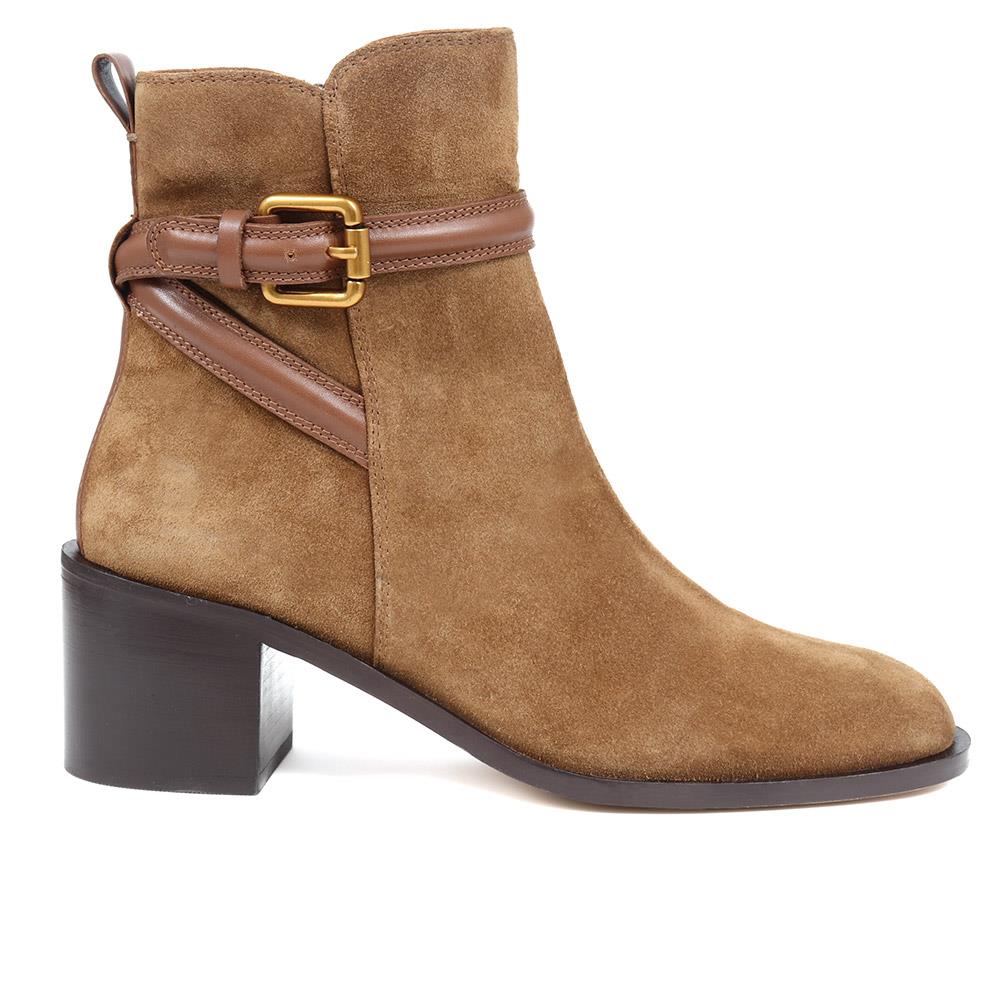 Lisabet Leather Buckle Strap Ankle Boots - LISABET / 324 249 - Tobacco - Image 2