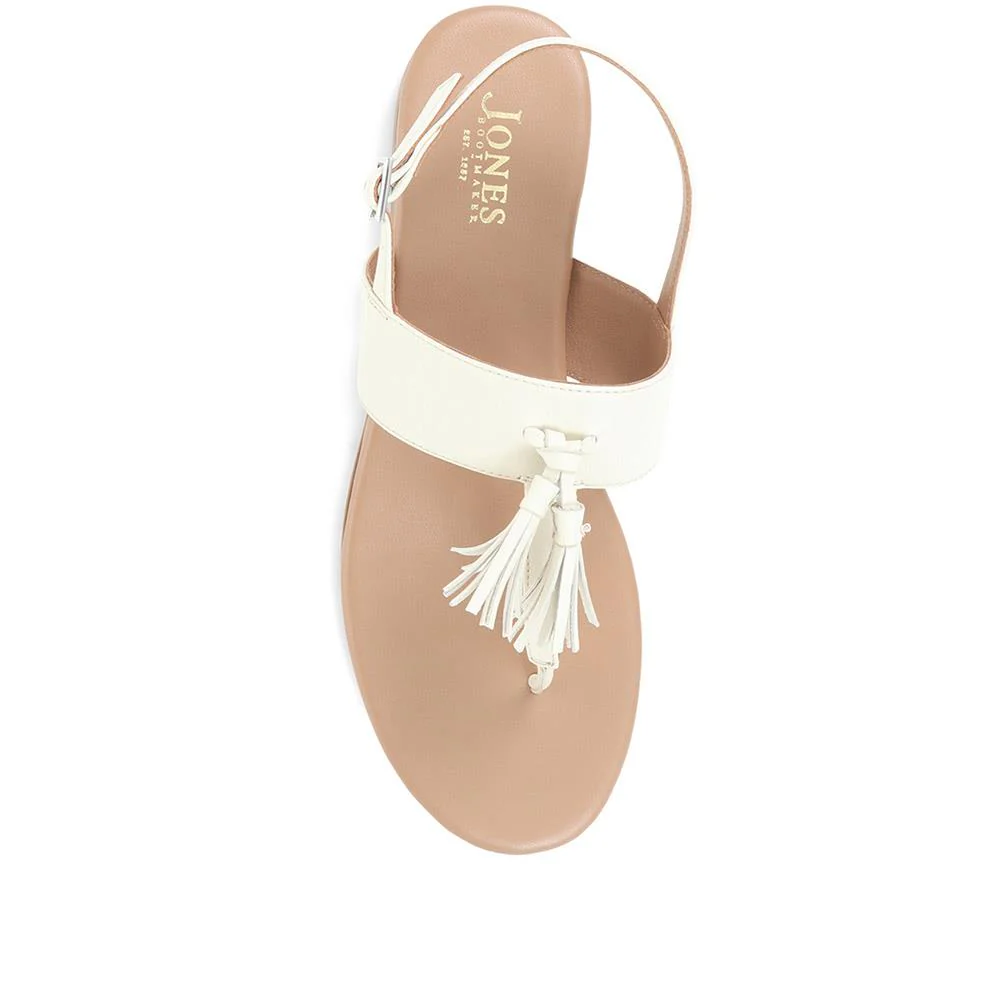 Lizabeth Leather Thong Sandals - LIZABETH / 323 350 - Cream - Image 4