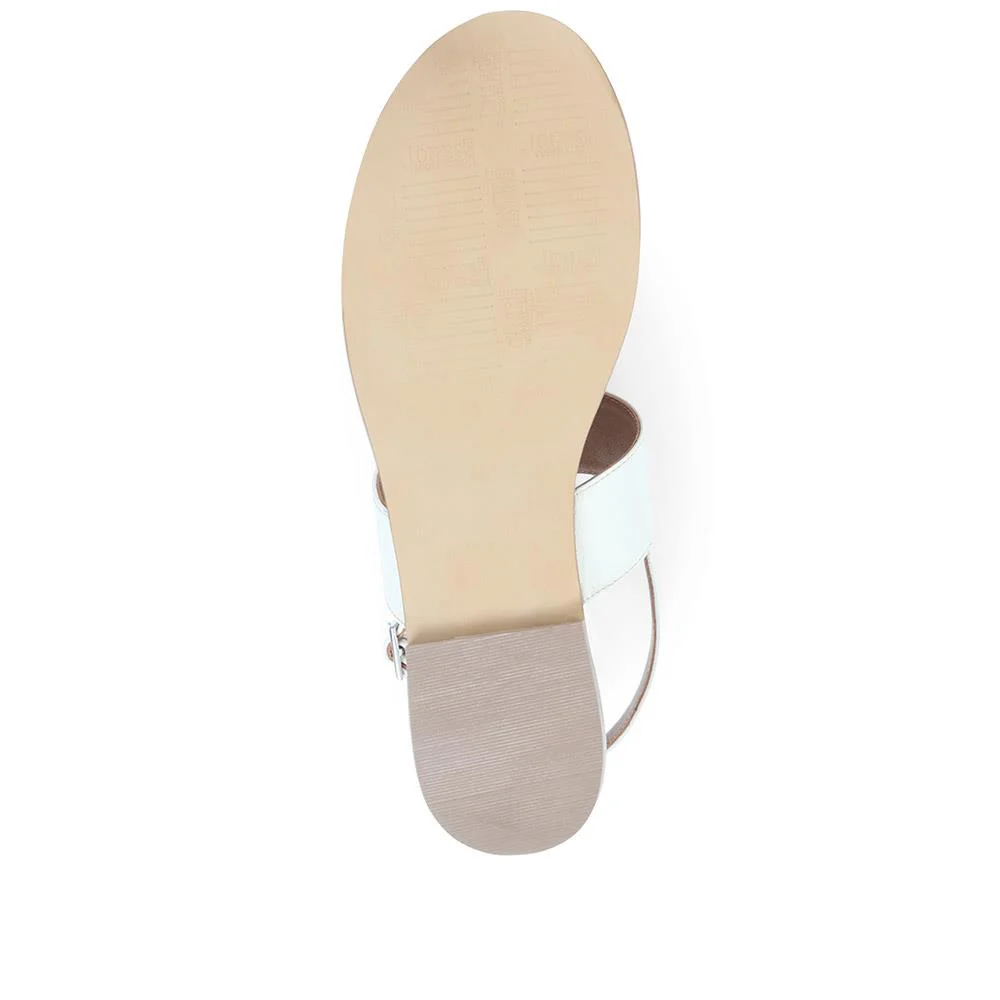 Lizabeth Leather Thong Sandals - LIZABETH / 323 350 - Cream - Image 6