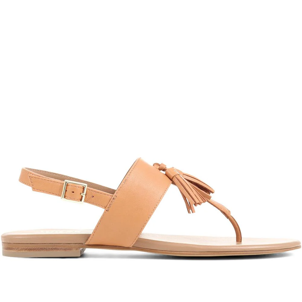 Lizabeth Leather Thong Sandals - LIZABETH / 323 350 - Tan - Image 2