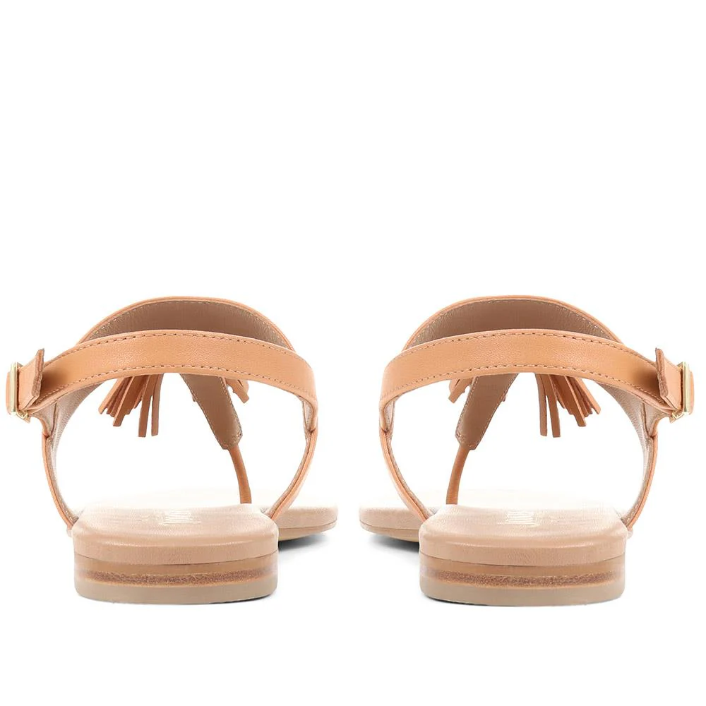 Lizabeth Leather Thong Sandals - LIZABETH / 323 350 - Tan - Image 3