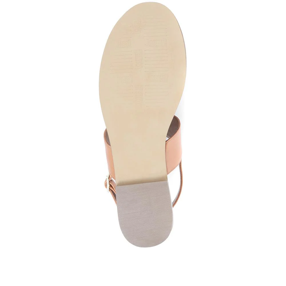 Lizabeth Leather Thong Sandals - LIZABETH / 323 350 - Tan - Image 6