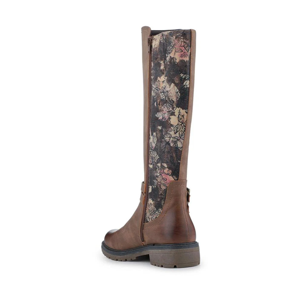 Long Casual Boots - PINYI42012 / 328 382 - Tan Floral - Image 3