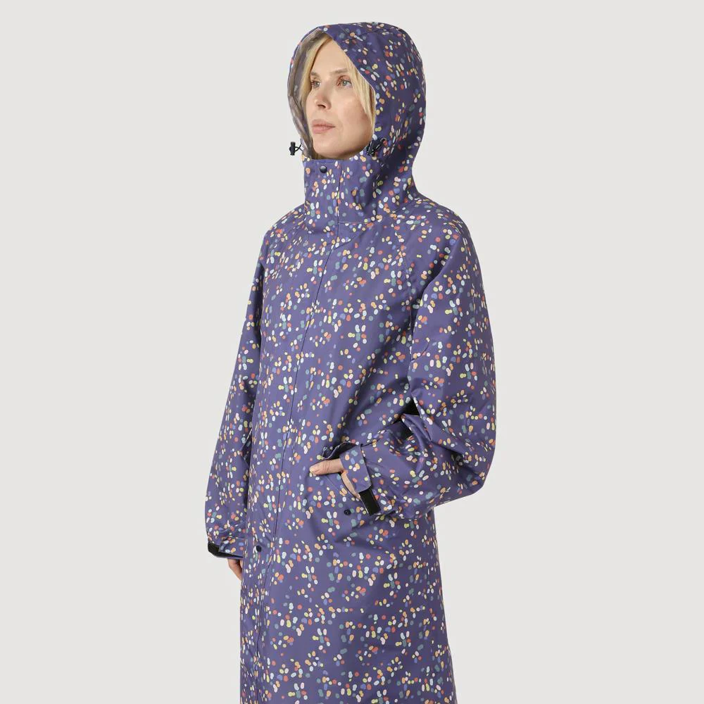 Long Rain-Proof Parka Coat - XKL41002 / 327 653 - Navy Spot - Image 5