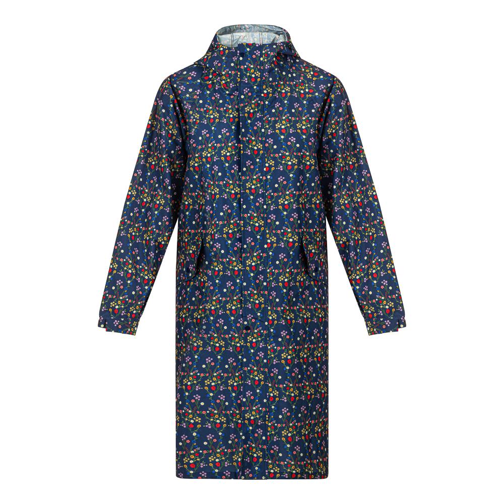Long Rain-Proof Parka Coat - XKL41002 / 327 653 - Navy Floral - Image 2