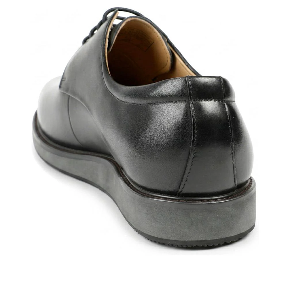 Longfield Wide Fit Leather Lace Up Shoes - LONGFIELD / 328 100 - Black - Image 3