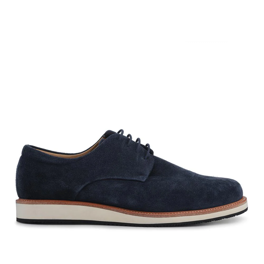 Longfield Wide Fit Leather Lace Up Shoes - LONGFIELD / 328 100 - Navy Suede - Image 2