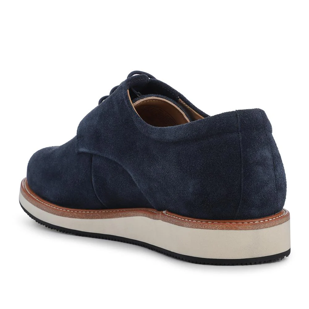 Longfield Wide Fit Leather Lace Up Shoes - LONGFIELD / 328 100 - Navy Suede - Image 3