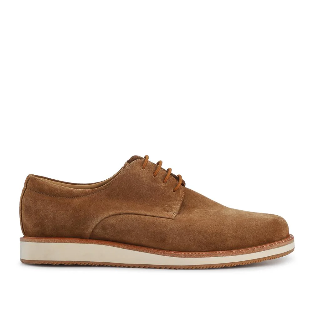Longfield Wide Fit Leather Lace Up Shoes - LONGFIELD / 328 100 - Tan Suede - Image 2