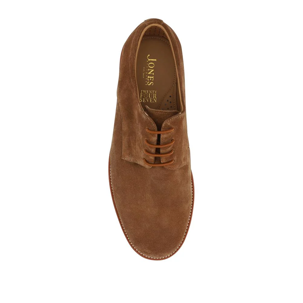 Longfield Wide Fit Leather Lace Up Shoes - LONGFIELD / 328 100 - Tan Suede - Image 4