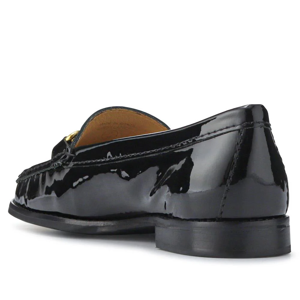 Lorella Leather Heeled Loafers - LORELLA / 327 456 - Black Patent - Image 3