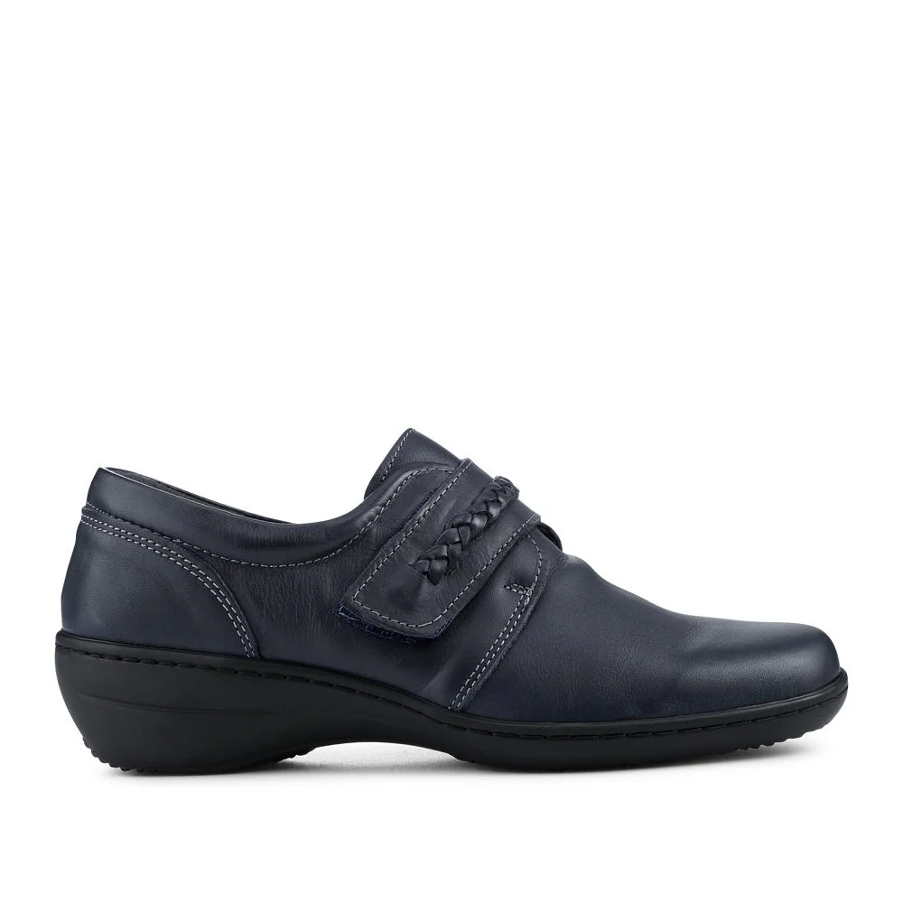 Loretta Leather Adjustable Fit Monk Shoes - HAK42019 / 328 600 - Navy - Image 2
