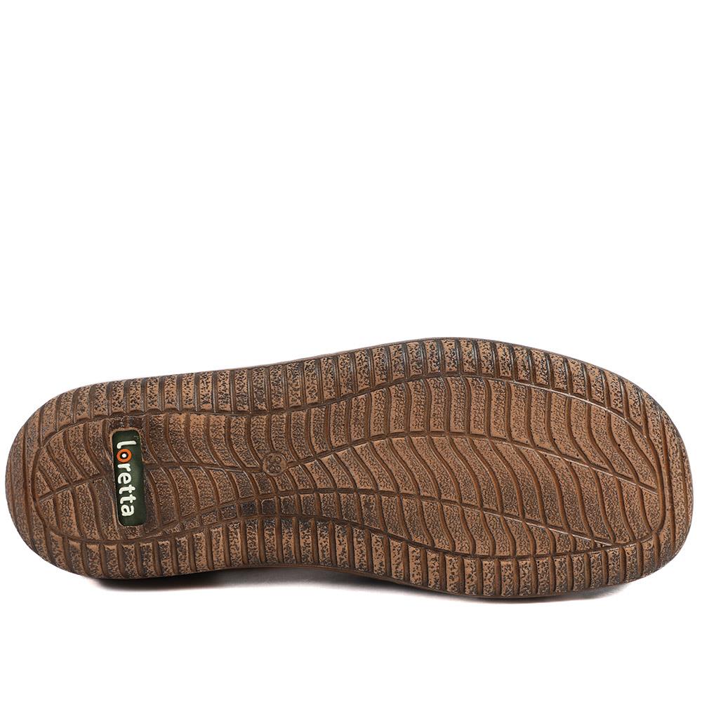 Loretta Leather Elasticated Slip On Shoes - HAK43001 / 329 375 - Khaki - Image 6