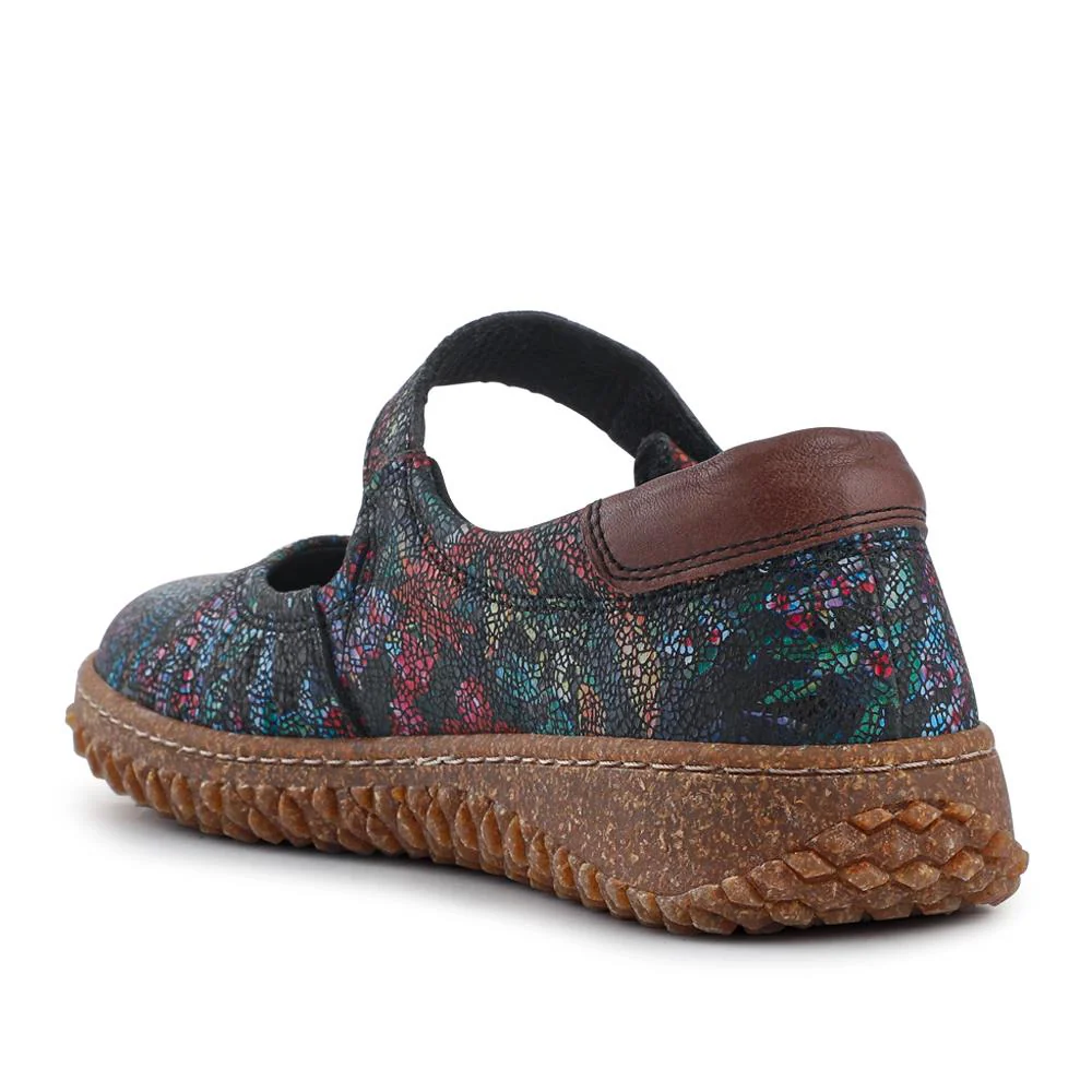 Loretta Leather Mary Janes - HAK42010 / 328 514 - Black Floral - Image 3