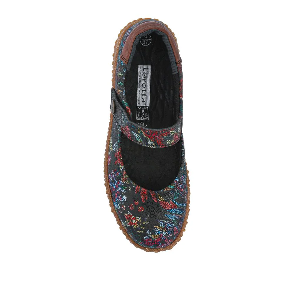 Loretta Leather Mary Janes - HAK42010 / 328 514 - Black Floral - Image 4
