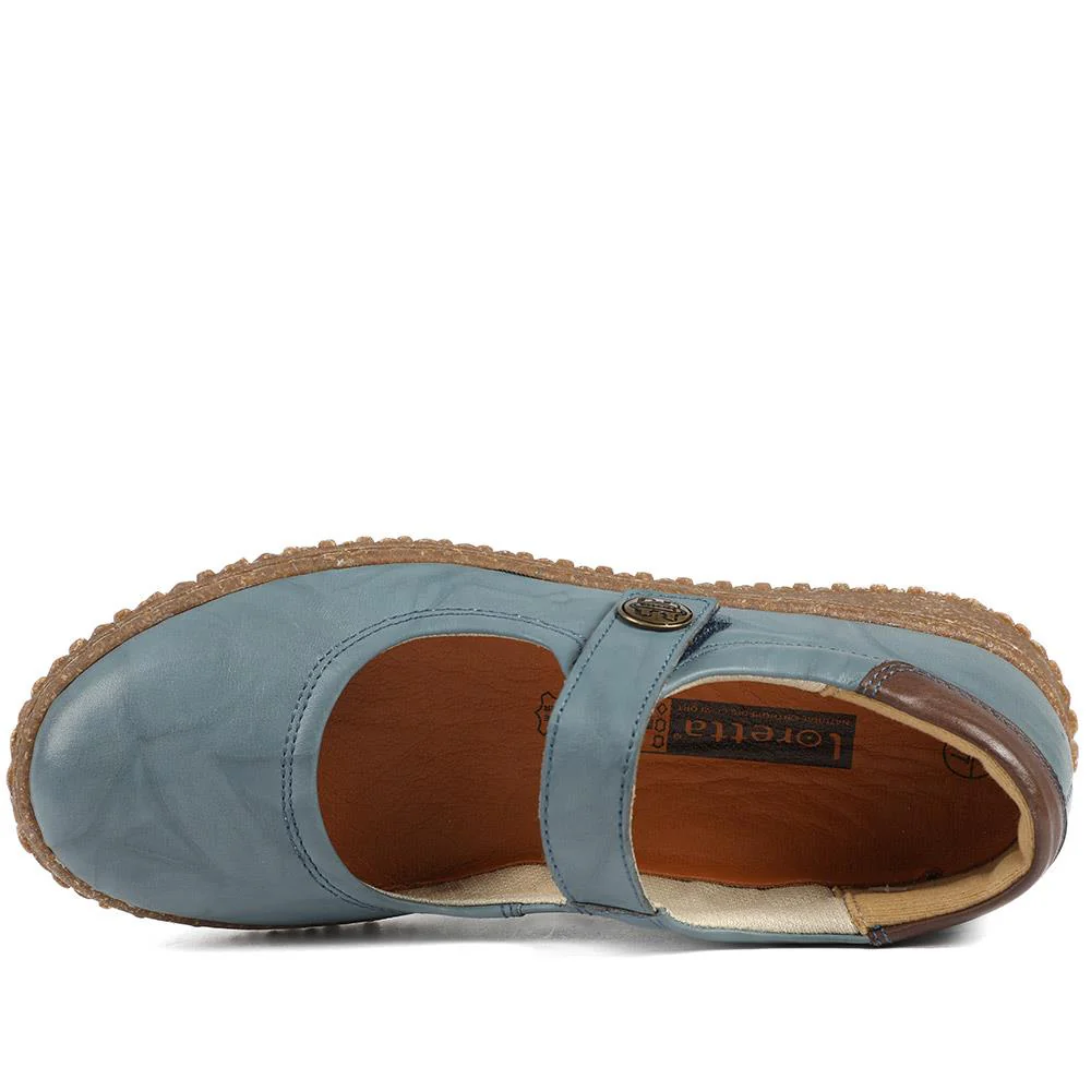 Loretta Leather Mary Janes - HAK42010 / 328 514 - Denim - Image 5