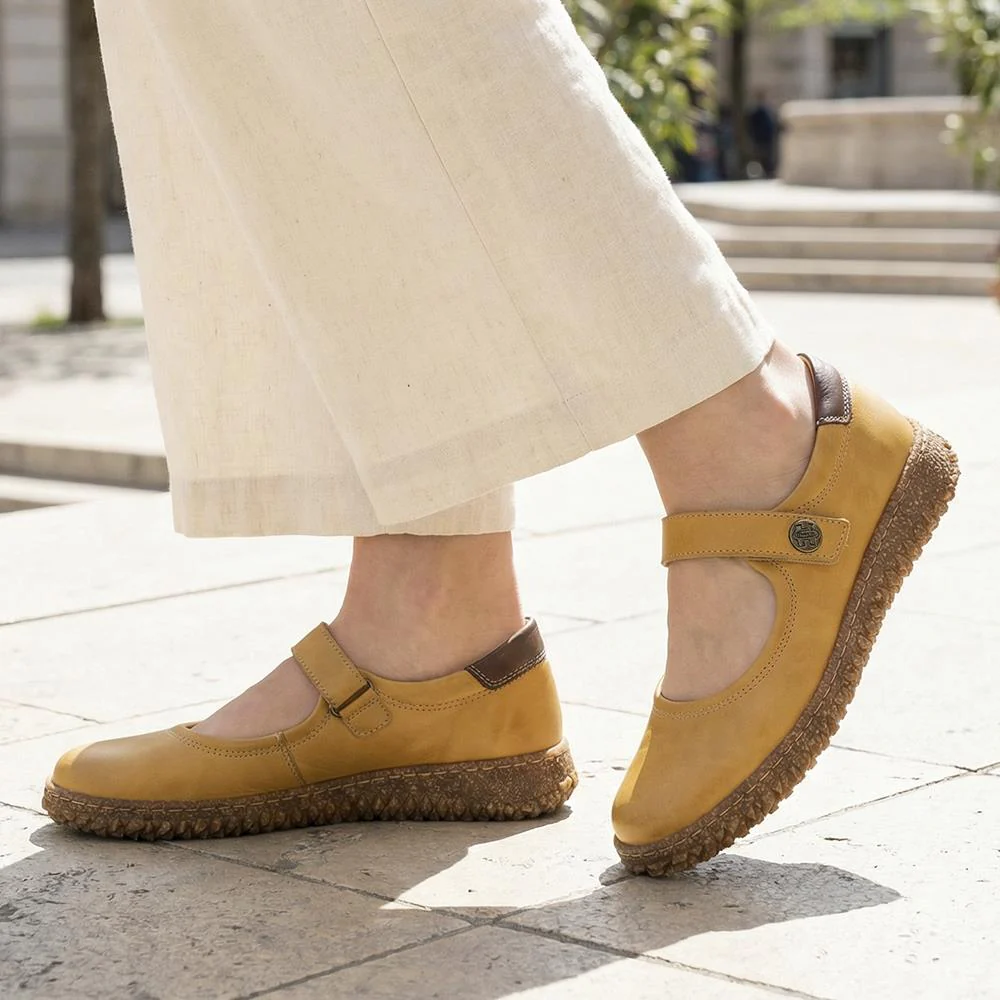 Loretta Leather Mary Janes - HAK42010 / 328 514 - Mustard - Image 2