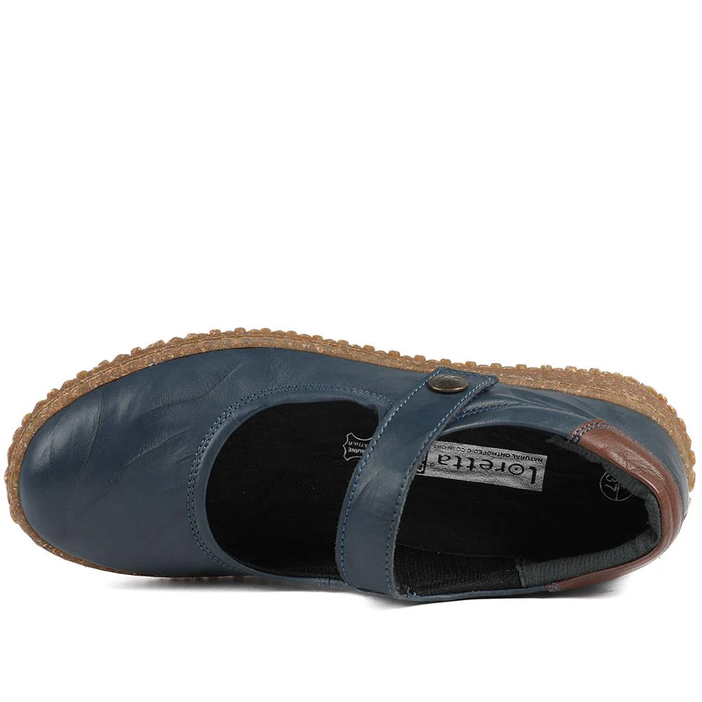Loretta Leather Mary Janes - HAK42010 / 328 514 - Navy - Image 5