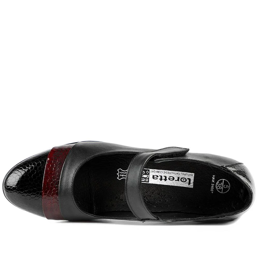 Loretta Leather Touch Fasten Mary Janes - HAK24007 / 308 968 - Black Multi - Image 4
