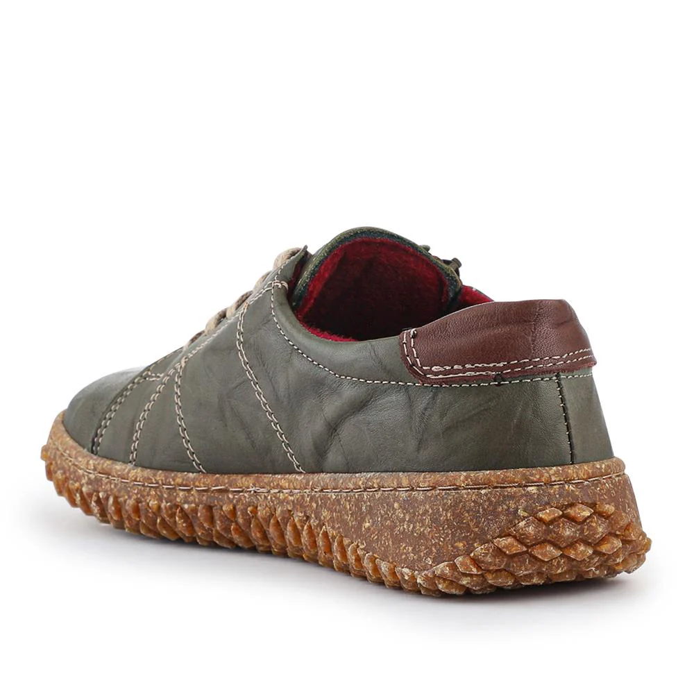 Loretta Leather Trainers - HAK38023 / 324 496 - Khaki - Image 3