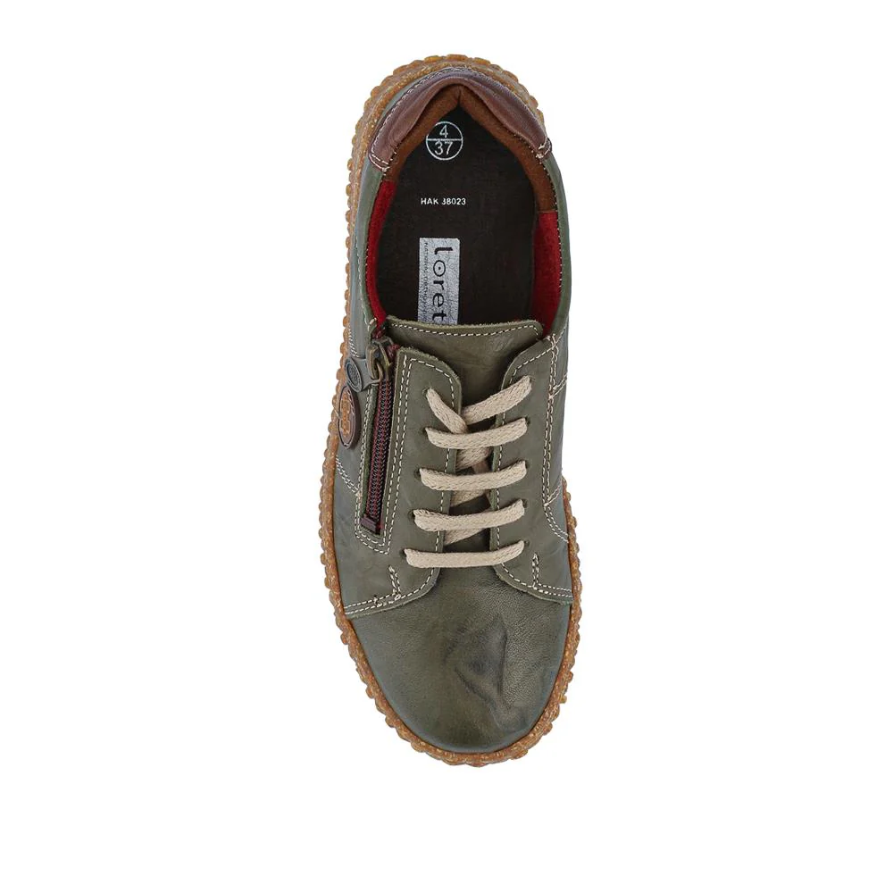 Loretta Leather Trainers - HAK38023 / 324 496 - Khaki - Image 4