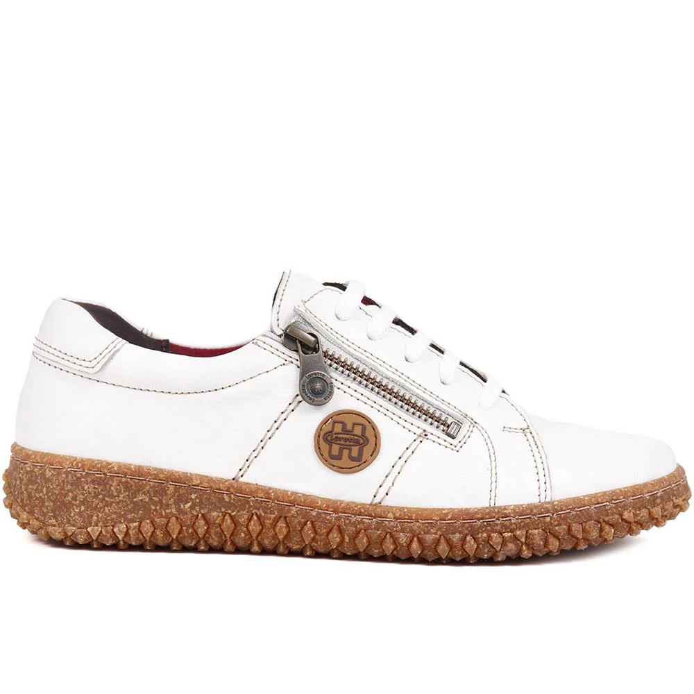 Loretta Leather Trainers - HAK38023 / 324 496 - Off White - Image 2