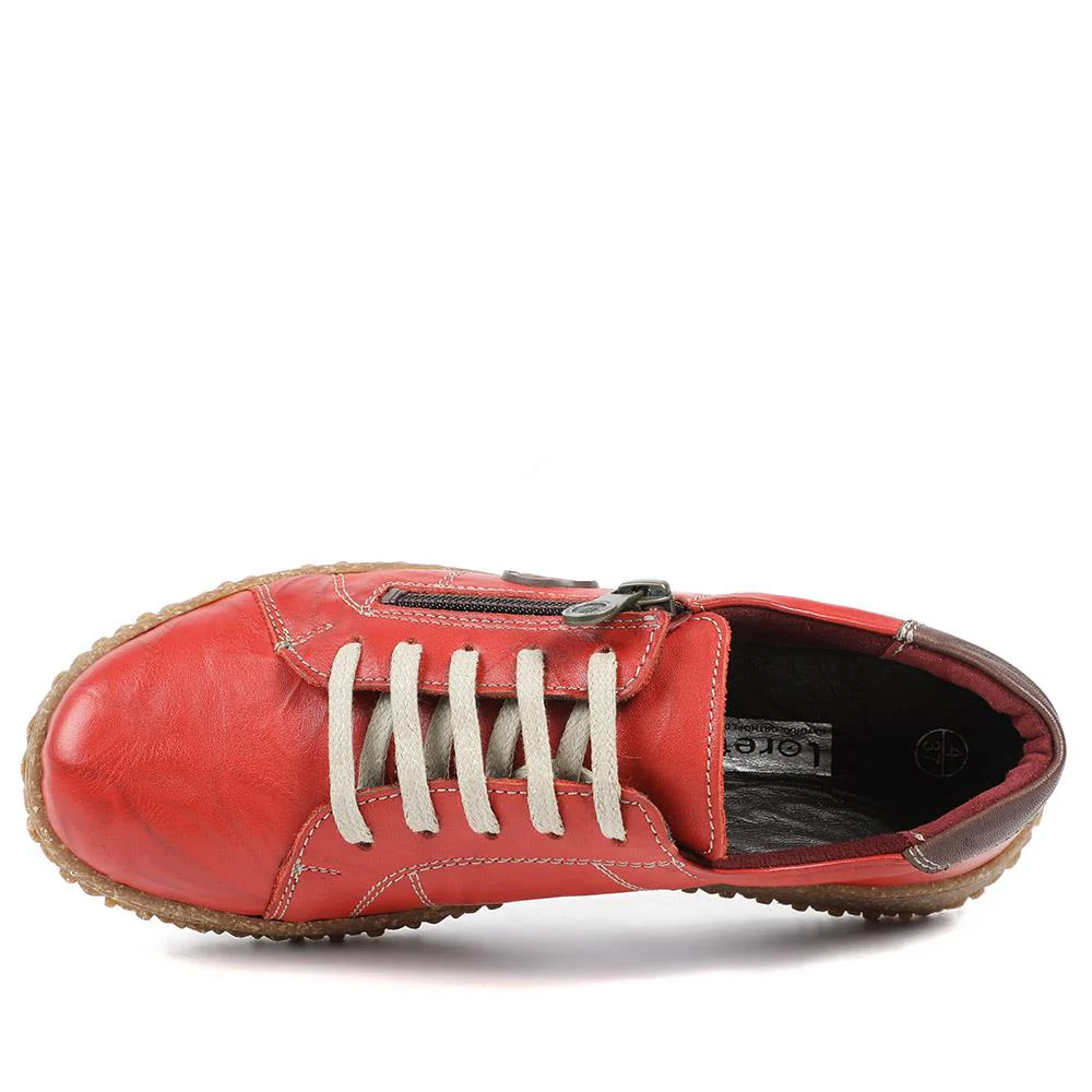 Loretta Leather Trainers - HAK38023 / 324 496 - Red - Image 4