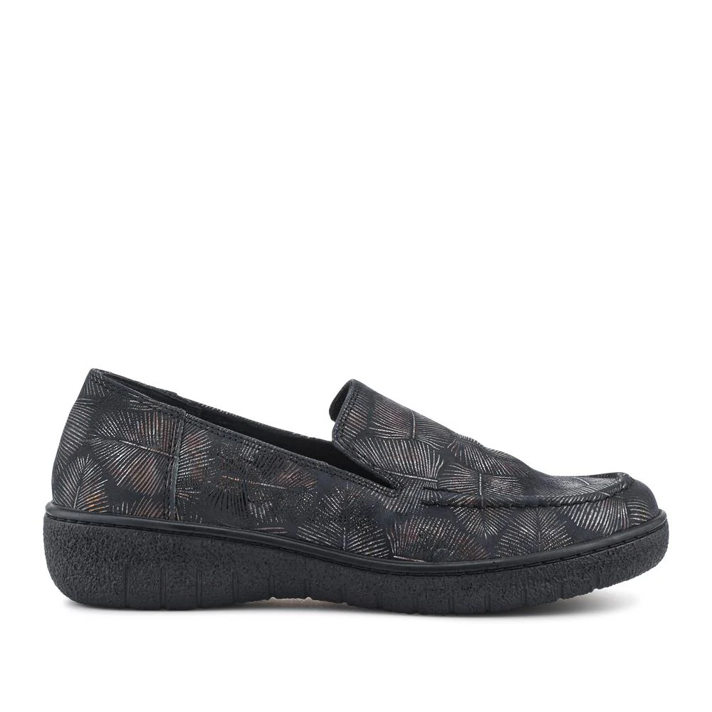 Loretta Smart Leather Loafers - HAK42002 / 327 851 - Black-Metallic Print - Image 2