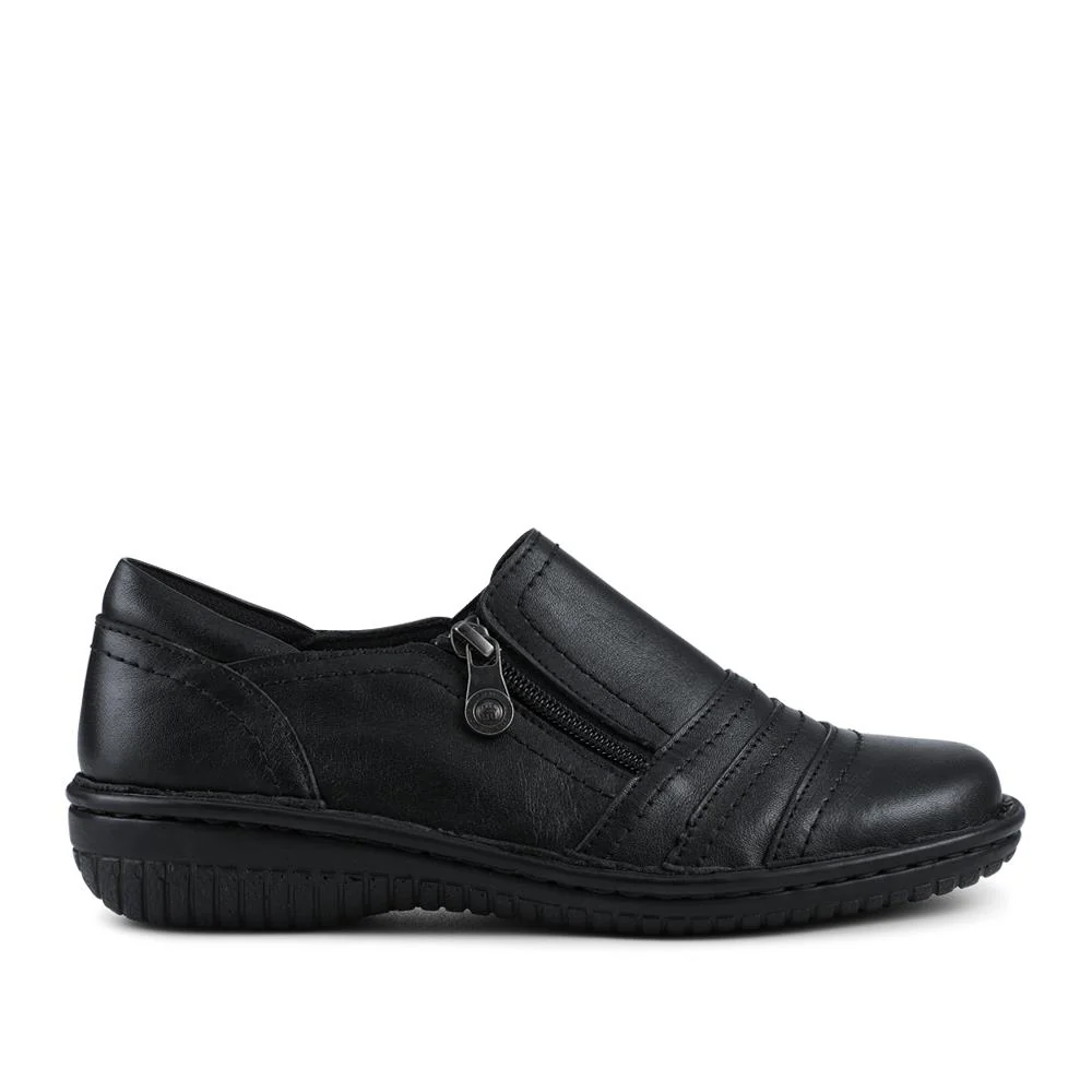 Loretta Wide Fit Leather Handmade Slip-Ons - HAK42017 / 328 589 - Black - Image 2