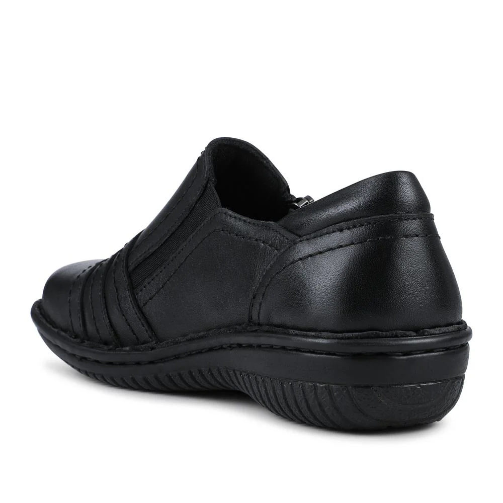 Loretta Wide Fit Leather Handmade Slip-Ons - HAK42017 / 328 589 - Black - Image 3