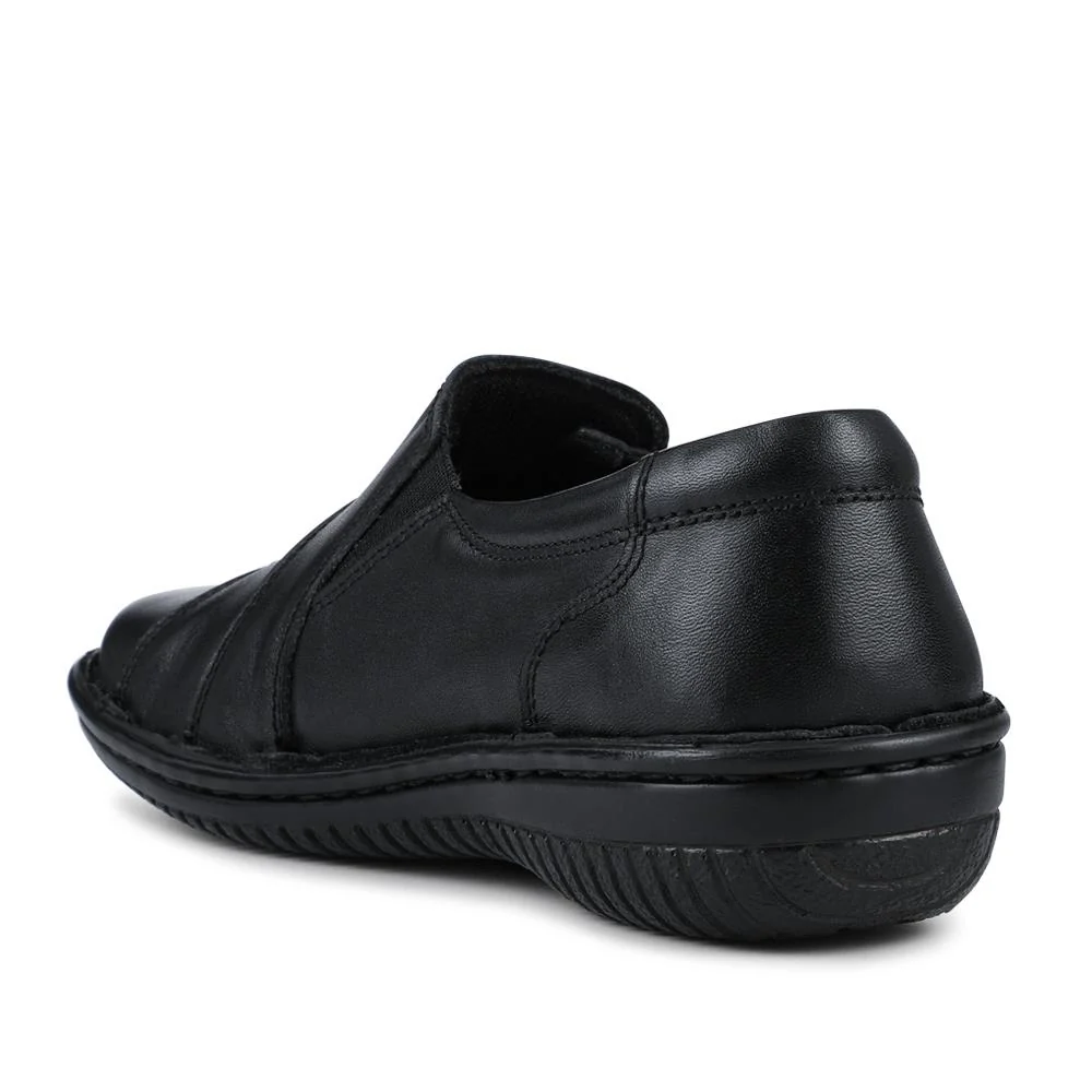 Loretta Wide Fit Leather Handmade Slip-Ons - HAK42018 / 328 590 - Black - Image 3
