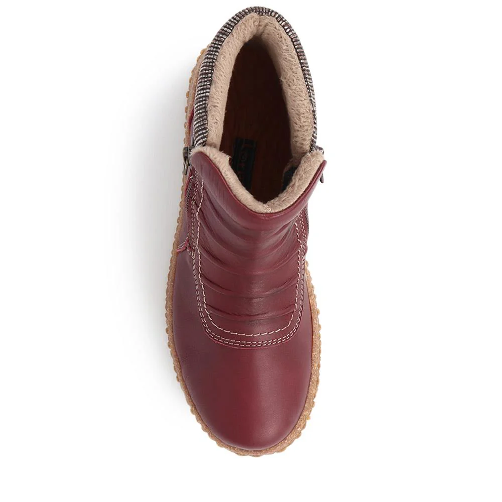 Loretta Zip-Up Boots - HAK38015 / 324 224 - Wine - Image 5
