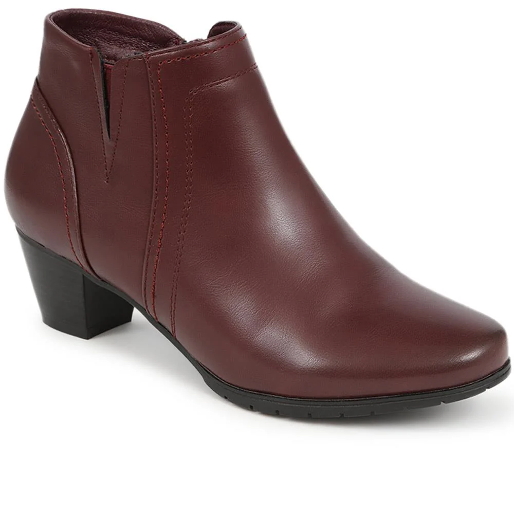 Low Heel Ankle Boots - WBINS38007 / 324 160 - Burgundy