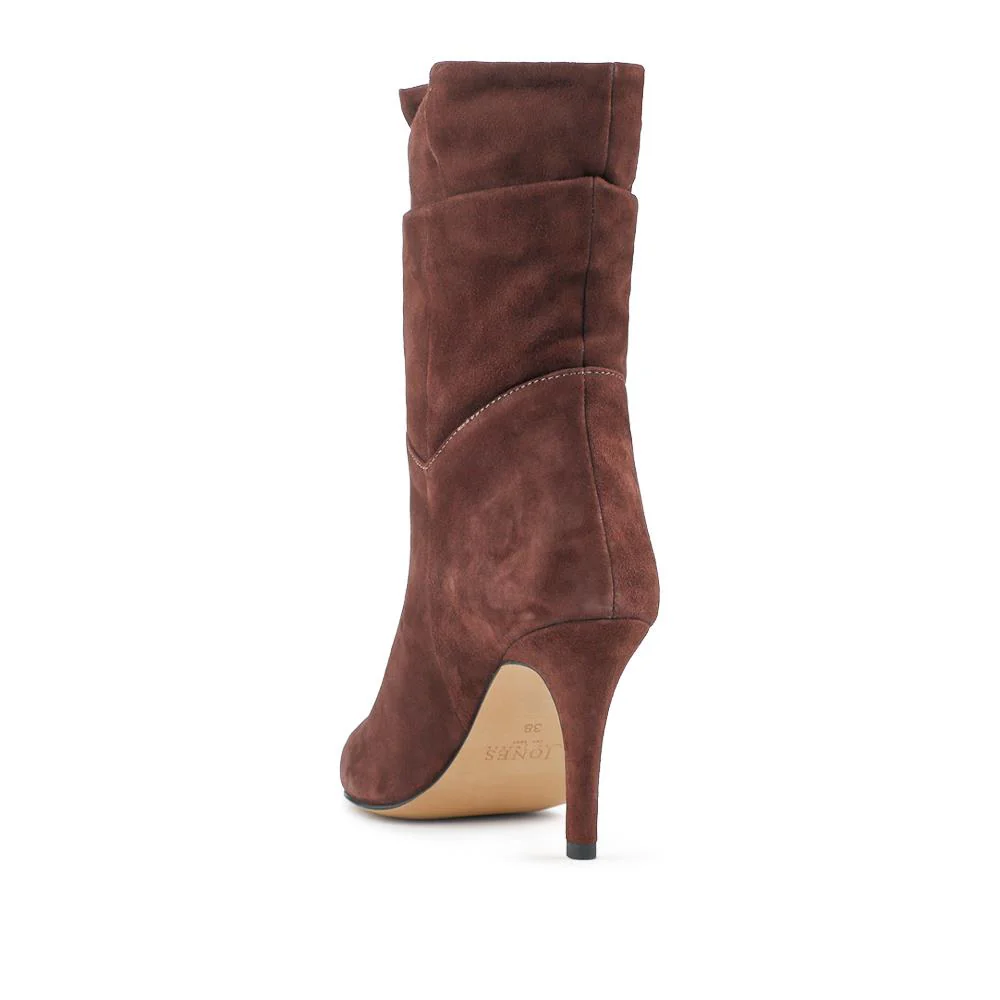 Luisa Leather Stiletto Heel Boots - LUISA / 324 250 - Burgundy Suede - Image 3