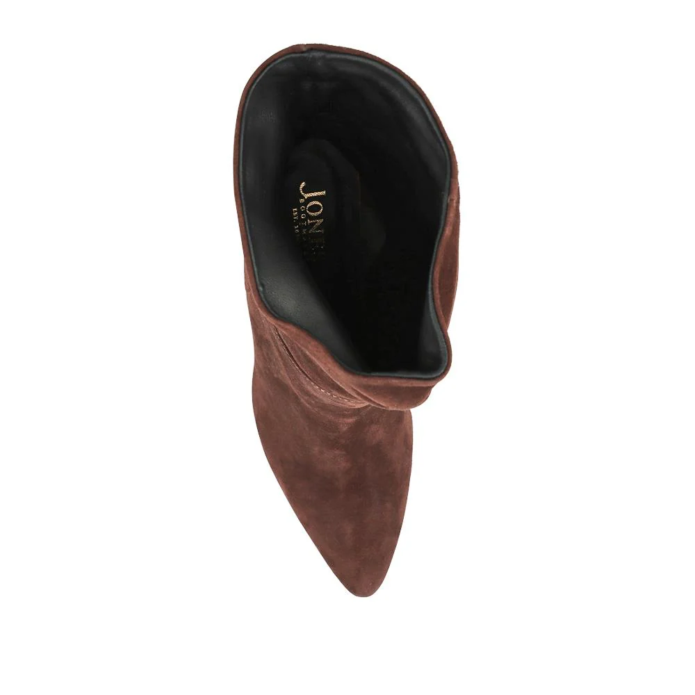 Luisa Leather Stiletto Heel Boots - LUISA / 324 250 - Burgundy Suede - Image 4
