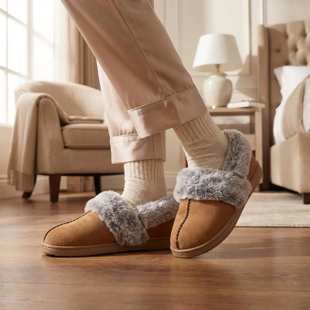 Luxury Velour Cushioned Slippers - GALOP42000 / 328 069 - Chestnut - Image 2