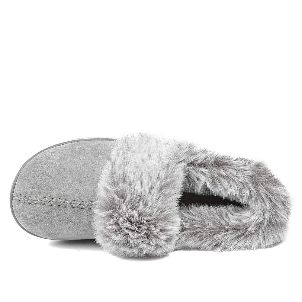 Luxury Velour Cushioned Slippers - GALOP42000 / 328 069 - Grey - Image 5