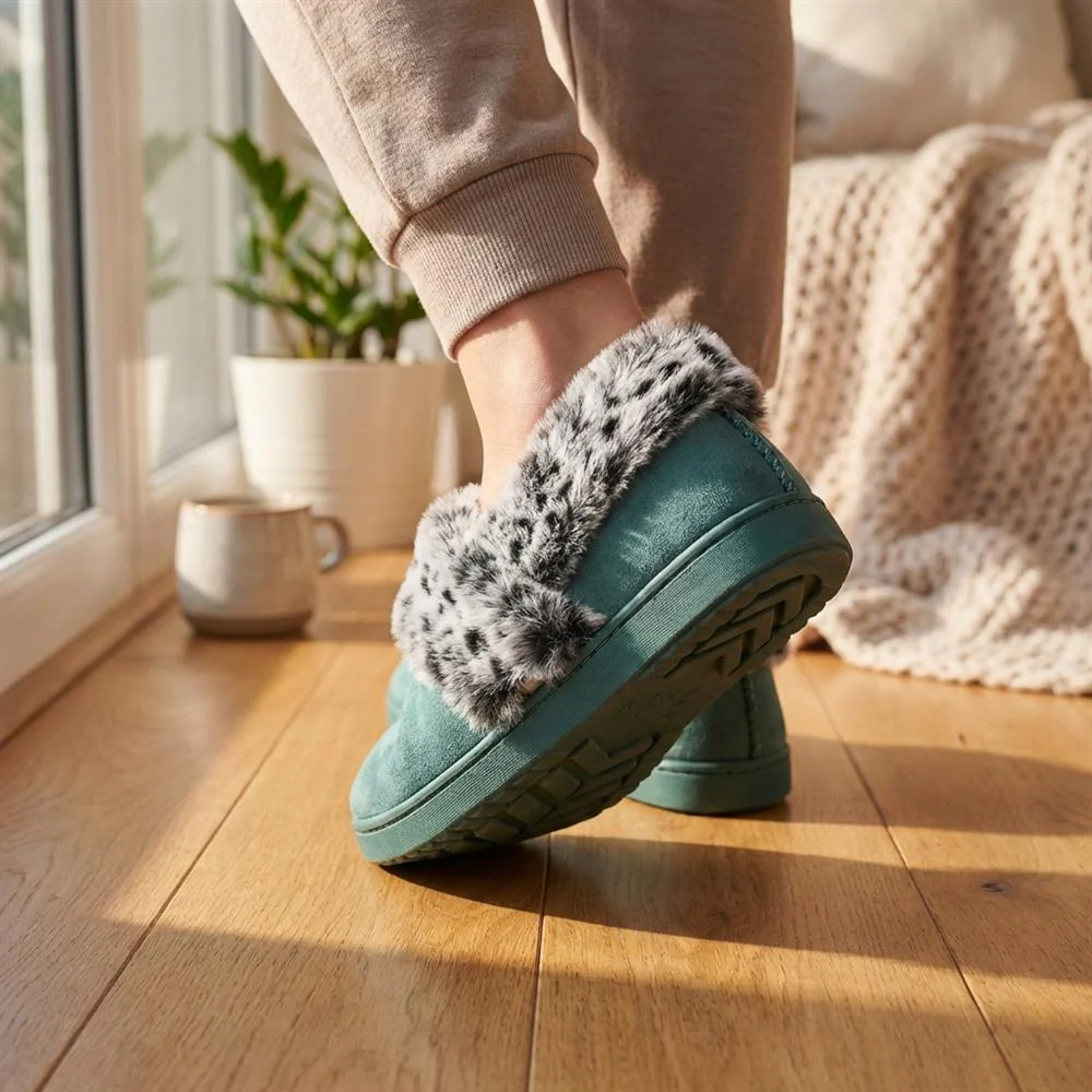 Luxury Velour Cushioned Slippers - GALOP42000 / 328 069 - Teal - Image 2
