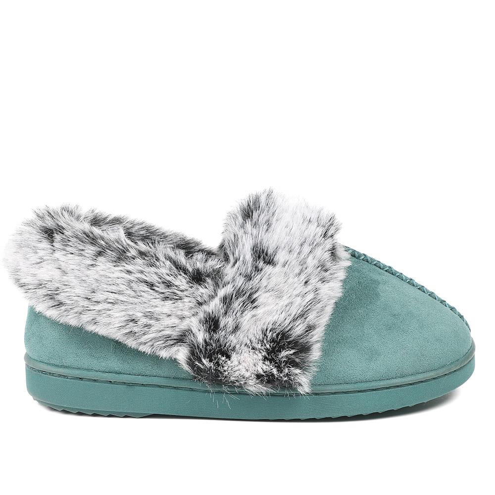 Luxury Velour Cushioned Slippers - GALOP42000 / 328 069 - Teal - Image 3