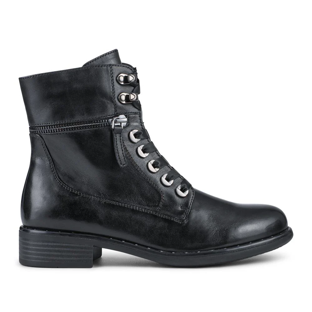 Margarita Leather Lace-Up Ankle Boots - MARGARITA / 328 019 - Black - Image 2