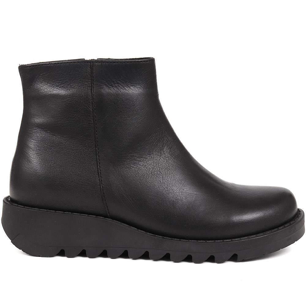Mariane Leather Wedge Ankle Boots - MARIANE / 324 330 - Black - Image 2