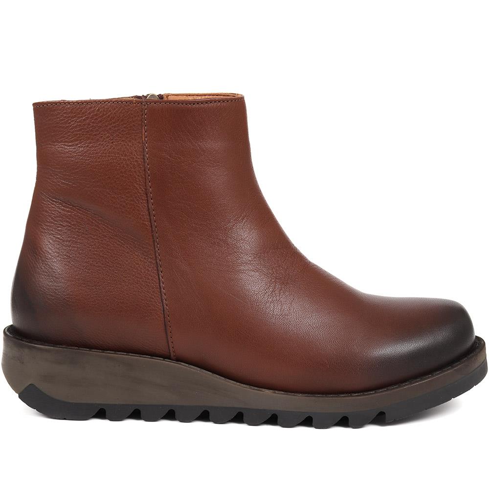 Mariane Leather Wedge Ankle Boots - MARIANE / 324 330 - Brown - Image 2
