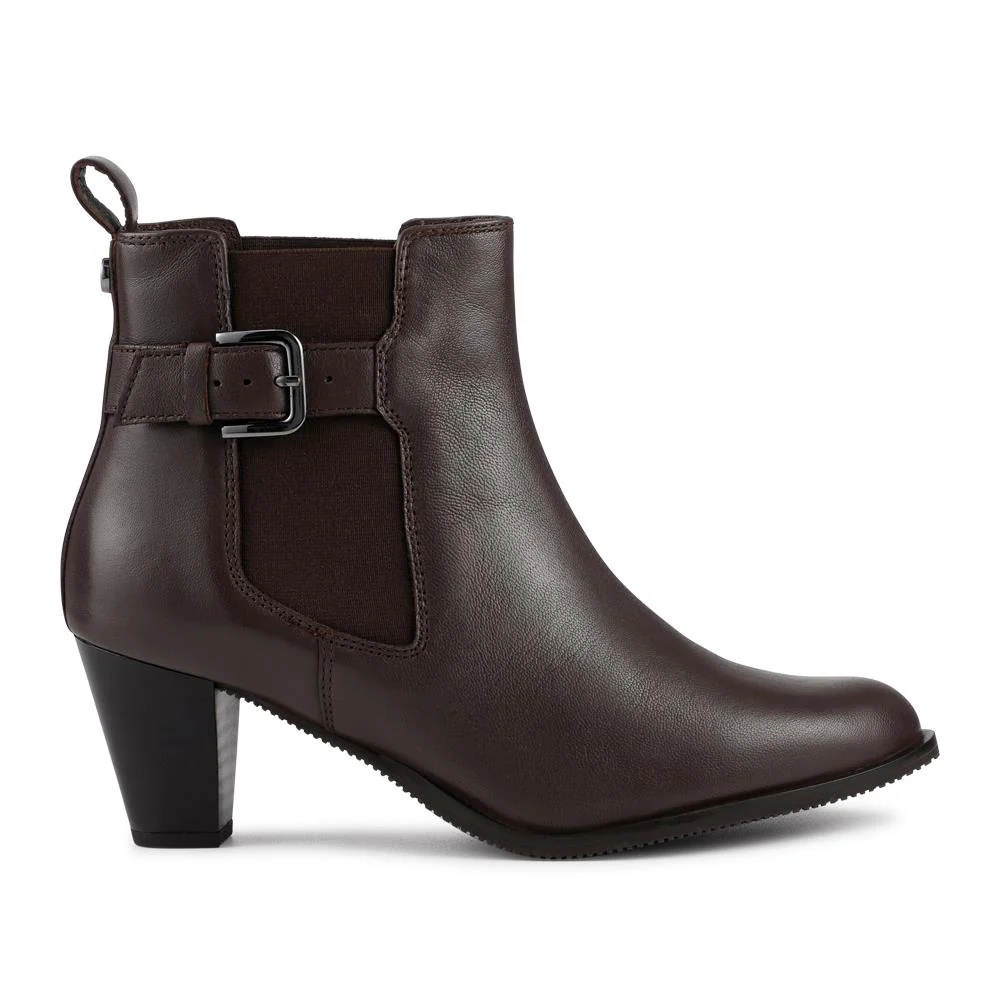 Marya Cuban Heel Leather Ankle Boots - MARYA / 327 843 - Brown - Image 2